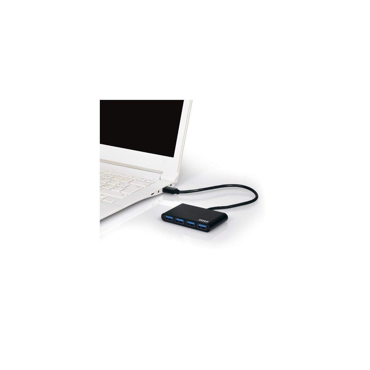 Port Designs 900121 interface hub USB 3.2 Gen 1 (3.1 Gen 1) Type-A 5000 Mbit/s Zwart 