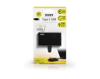 Port Designs 900123 interface hub USB 3.2 Gen 1 (3.1 Gen 1) Type-C 5000 Mbit/s Zwart 