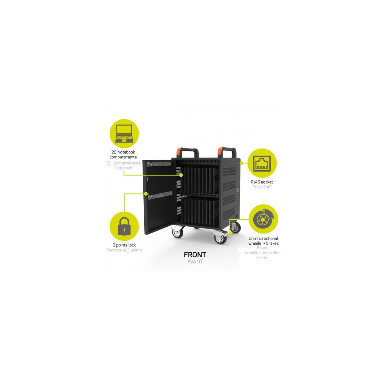 Port Designs 901973 portable device management cart/cabinet Kast voor draagbaar apparaatbeheer Zwart 