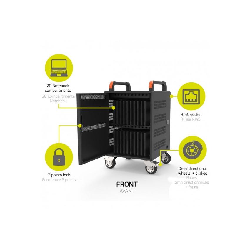 Port Designs 901973 portable device management cart/cabinet Kast voor draagbaar apparaatbeheer Zwart 