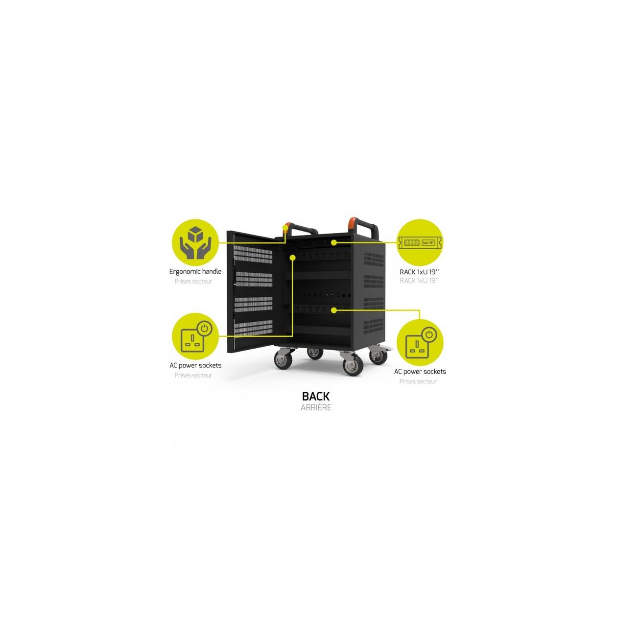 Port Designs 901973 portable device management cart/cabinet Kast voor draagbaar apparaatbeheer Zwart 