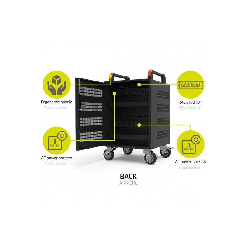 Port Designs 901973 portable device management cart/cabinet Kast voor draagbaar apparaatbeheer Zwart 
