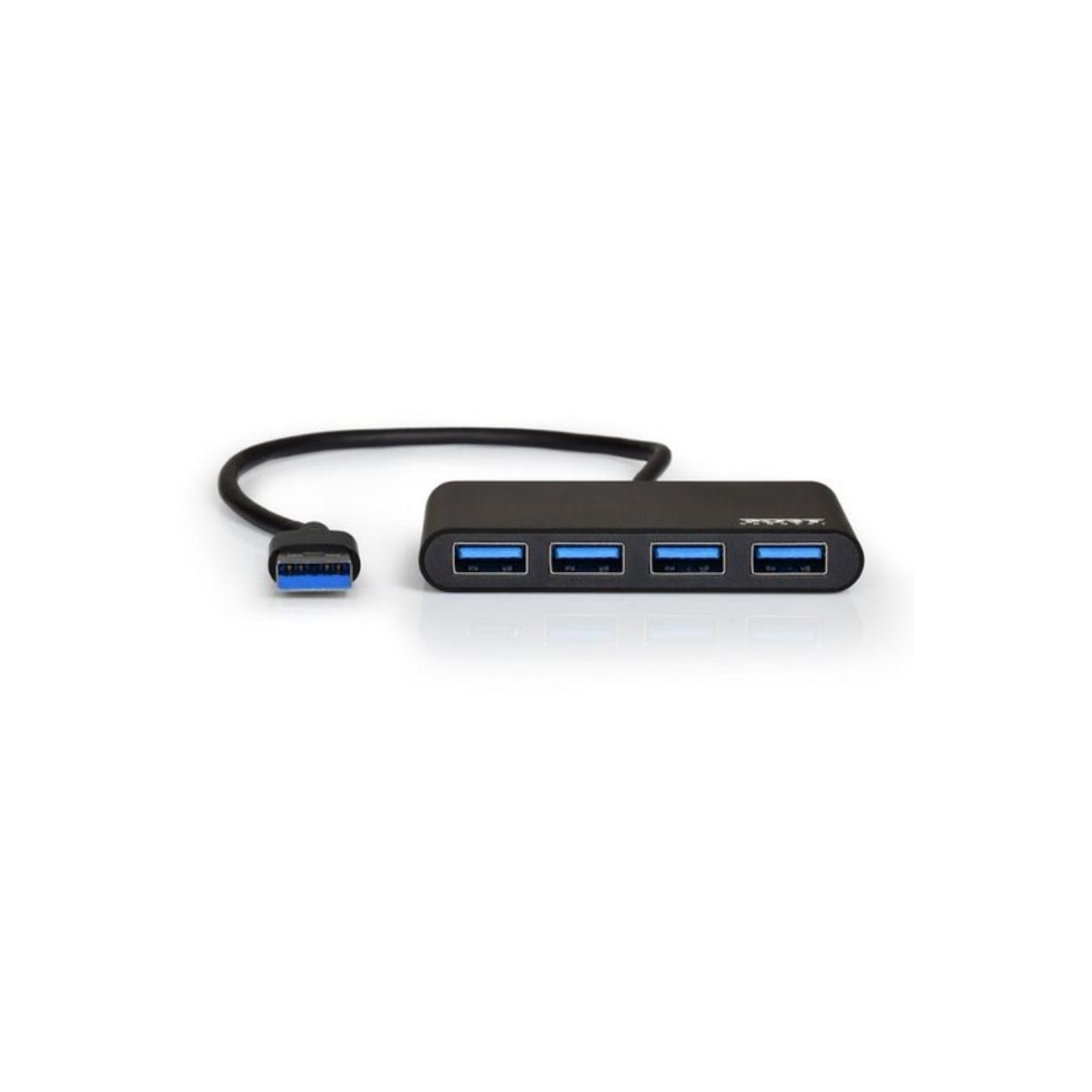 Port Designs 900121 interface hub USB 3.2 Gen 1 (3.1 Gen 1) Type-A 5000 Mbit/s Zwart 