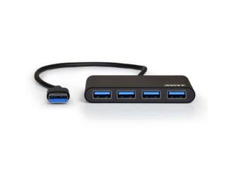 Port Designs 900121 interface hub USB 3.2 Gen 1 (3.1 Gen 1) Type-A 5000 Mbit/s Zwart 