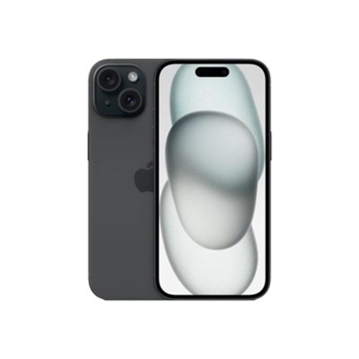 Apple iPhone 15 - 5G smartphone - dual-SIM / Internal Memory 128 GB - OLED display - 6.1\" - 2556 x 1179 pixels - 2x rear cameras 48 MP, 12 MP - front camera 12 MP - black