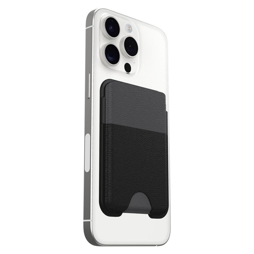 OtterBox Symmetry Series - Wallet for credit card - MagSafe compatibility - cactus leather, polyurethane - noir ash (black)