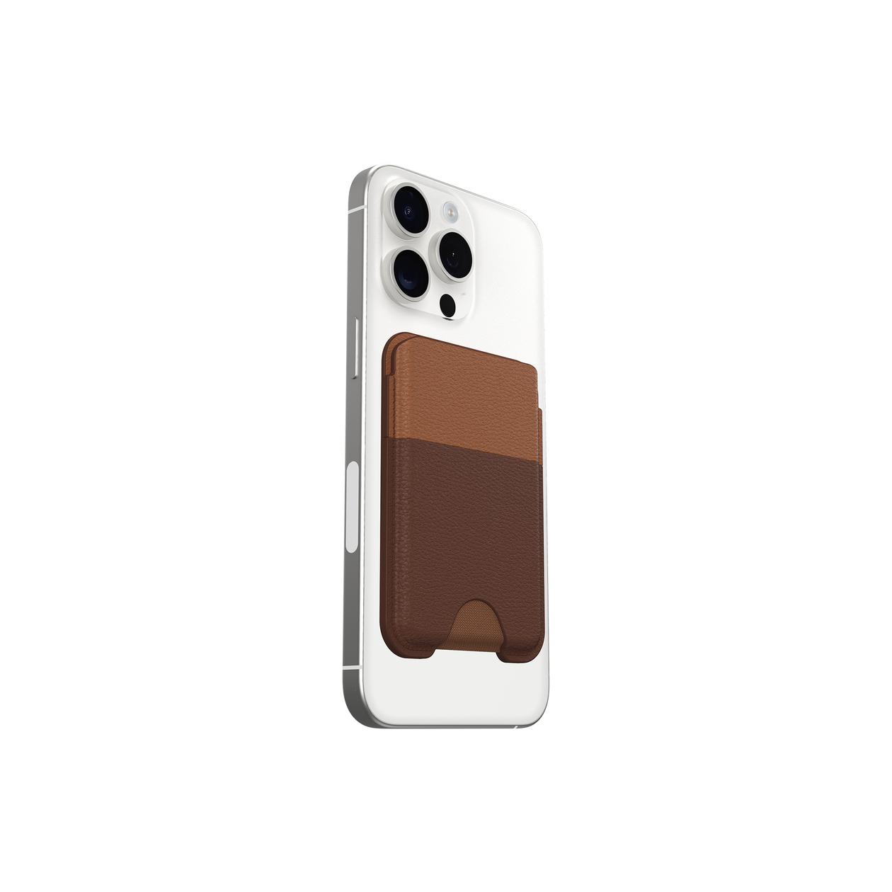 OtterBox Symmetry Series - Wallet for credit card - MagSafe compatibility - cactus leather, polyurethane - rich adobe (brown)