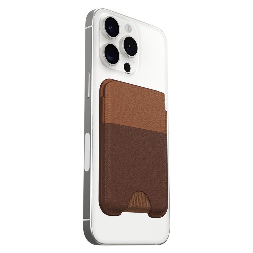 OtterBox Symmetry Series - Wallet for credit card - MagSafe compatibility - cactus leather, polyurethane - rich adobe (brown)