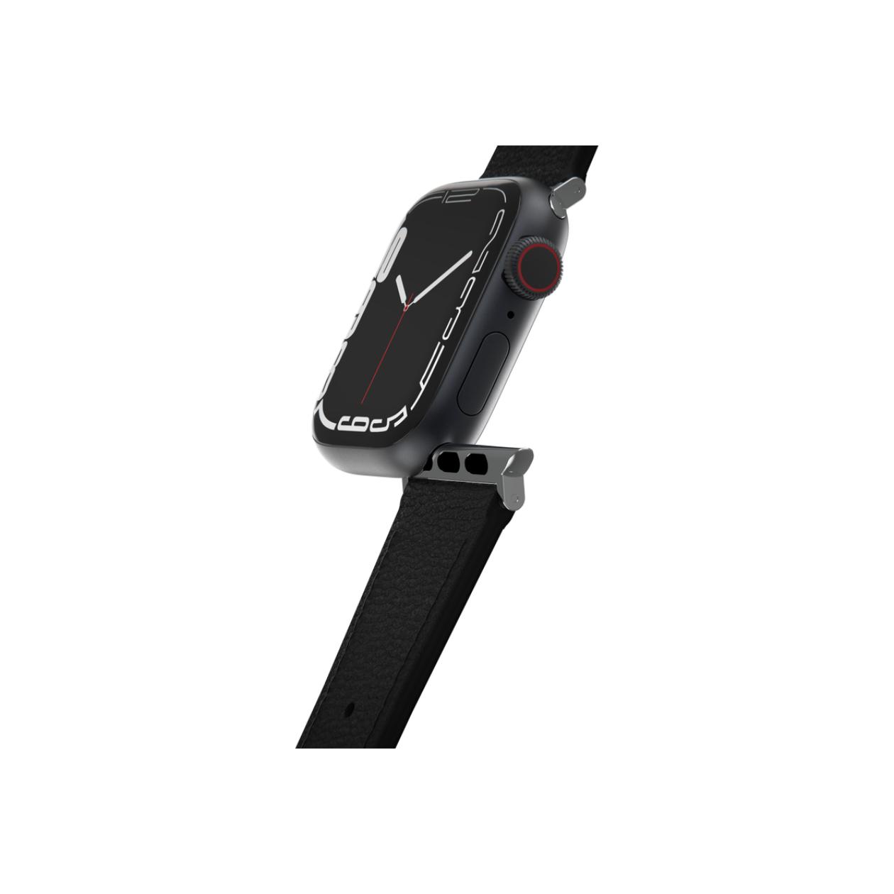 OtterBox Symmetry - Band for smart watch - 45/44/42mm, cactus leather - noir ash