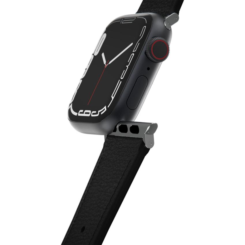 OtterBox Symmetry - Band for smart watch - 45/44/42mm, cactus leather - noir ash
