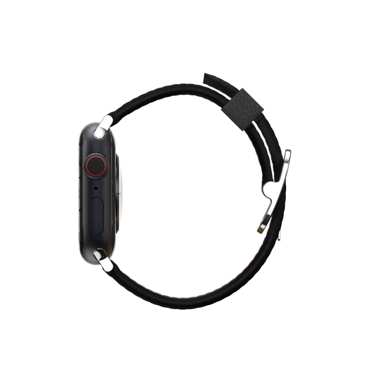 OtterBox Symmetry - Band for smart watch - 45/44/42mm, cactus leather - noir ash