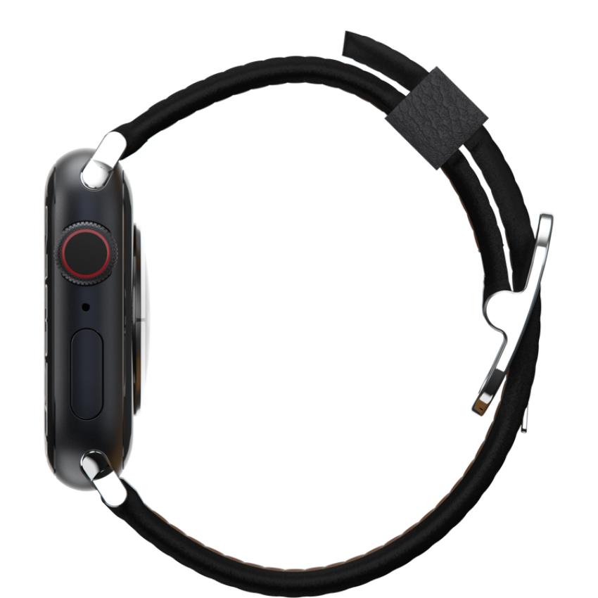 OtterBox Symmetry - Band for smart watch - 45/44/42mm, cactus leather - noir ash