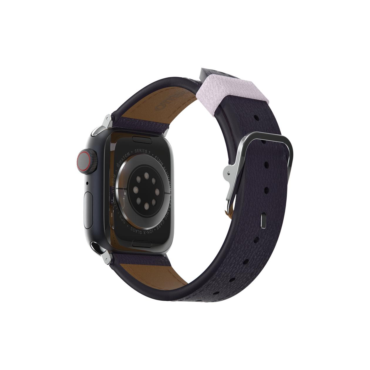 OtterBox Symmetry - Band for smart watch - 45/44/42mm, cactus leather - plum luxe - for Apple Watch Hermès Series 9, Series 10, Series 8, Series 9, Ultra, Ultra 2