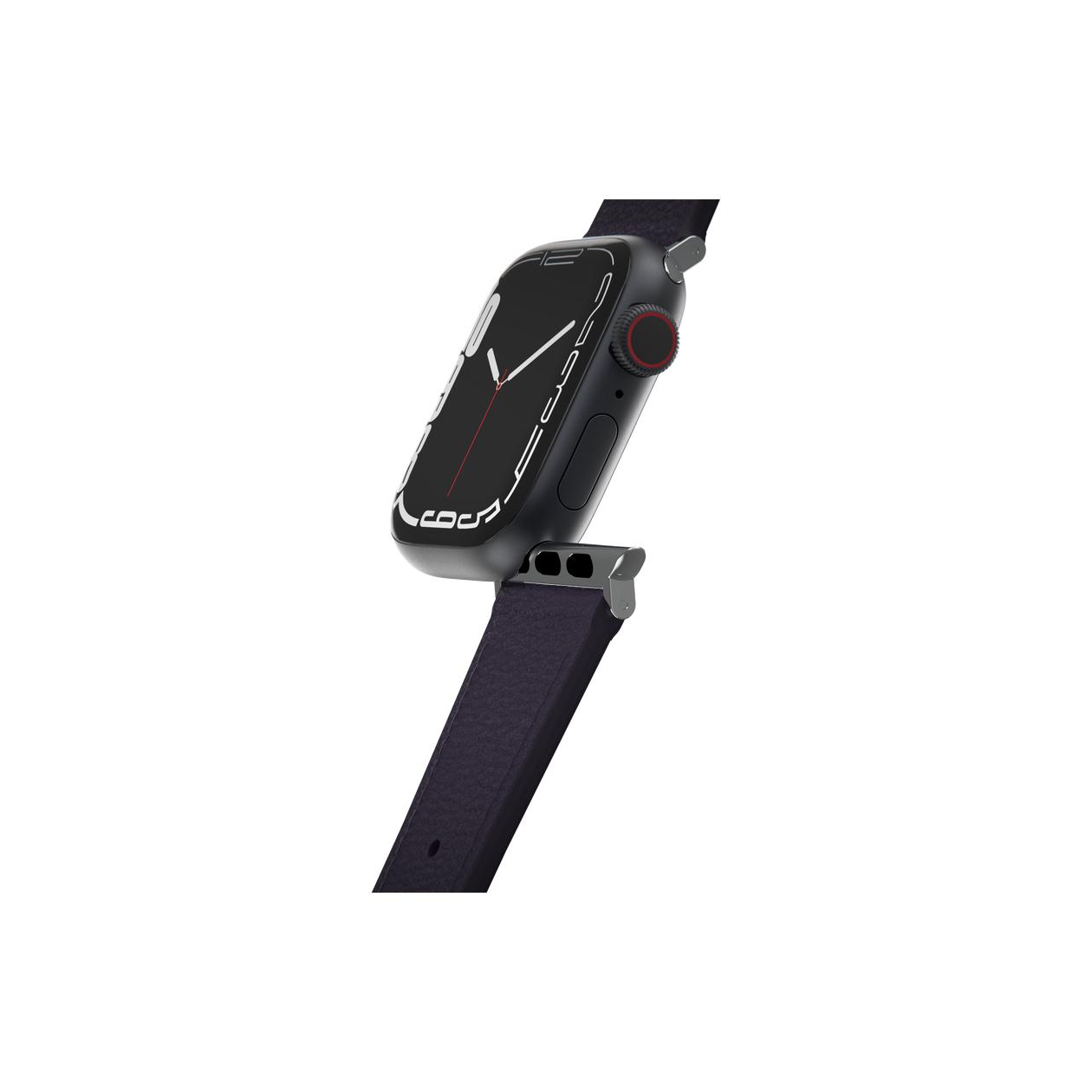 OtterBox Symmetry - Band for smart watch - 45/44/42mm, cactus leather - plum luxe - for Apple Watch Hermès Series 9, Series 10, Series 8, Series 9, Ultra, Ultra 2