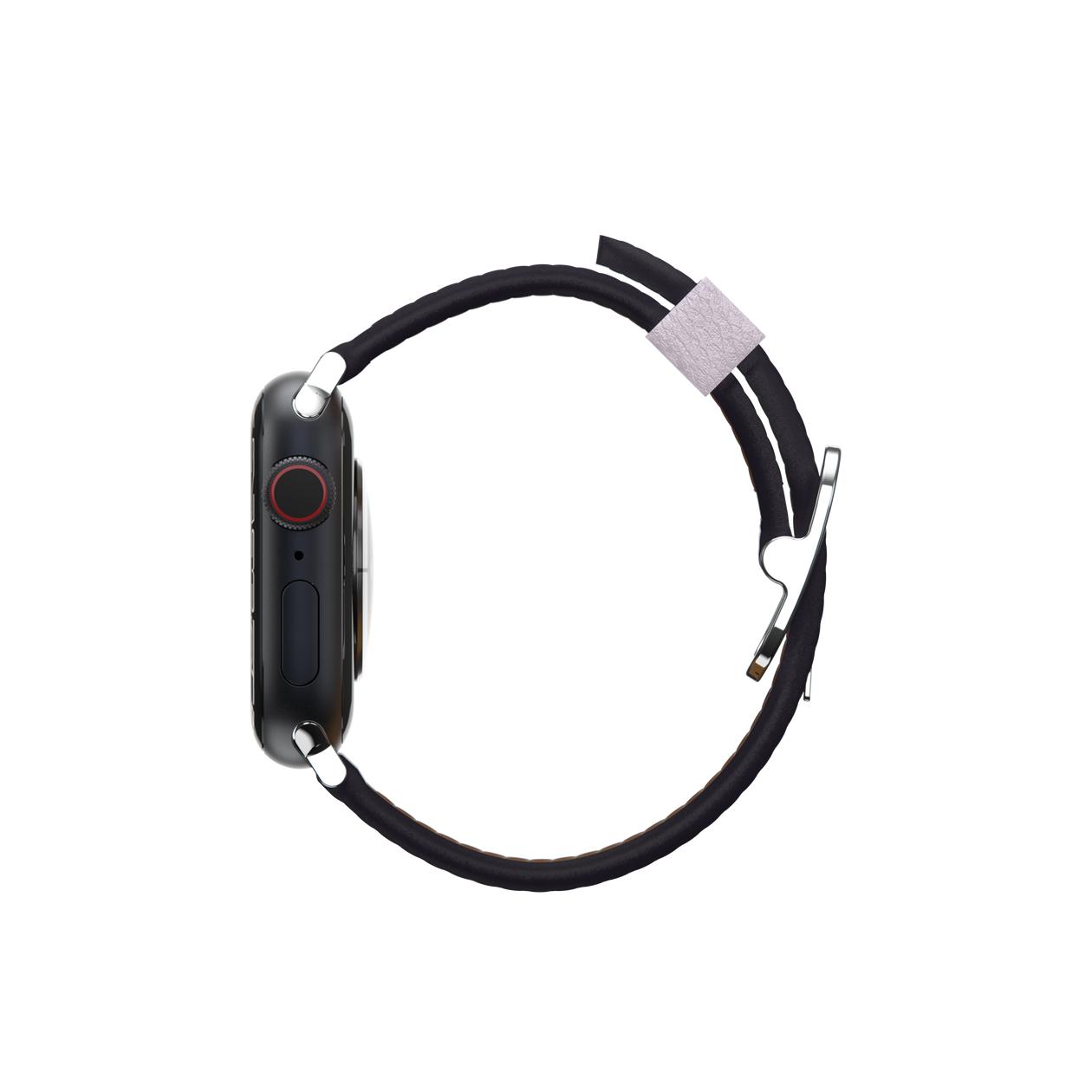 OtterBox Symmetry - Band for smart watch - 45/44/42mm, cactus leather - plum luxe - for Apple Watch Hermès Series 9, Series 10, Series 8, Series 9, Ultra, Ultra 2