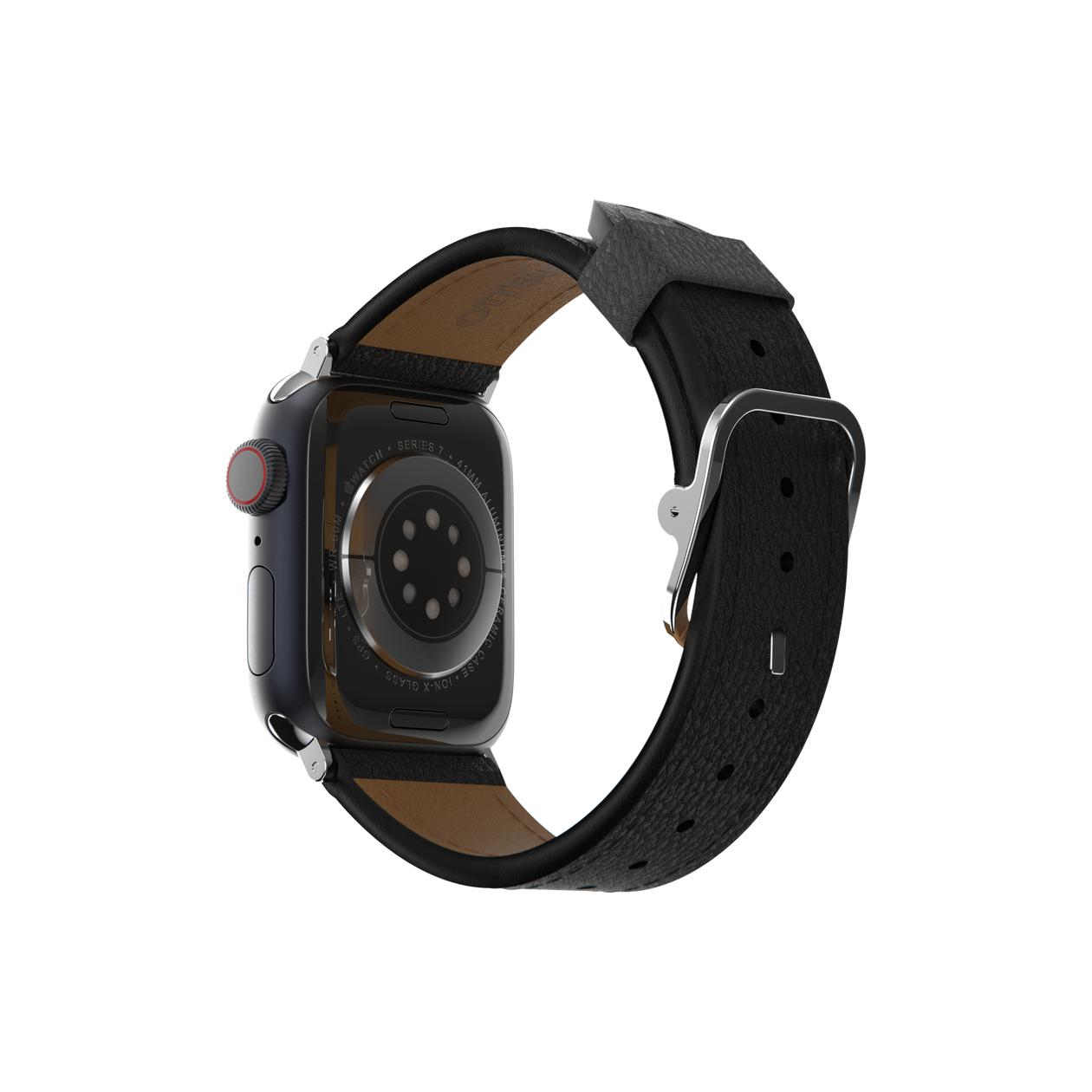 OtterBox Symmetry - Band for smart watch - 41/40/38mm, cactus leather - noir ash - for Apple Watch Hermès Series 7, Hermès Series 9, Nike Series 7, Series 10, Series 8, Series 9