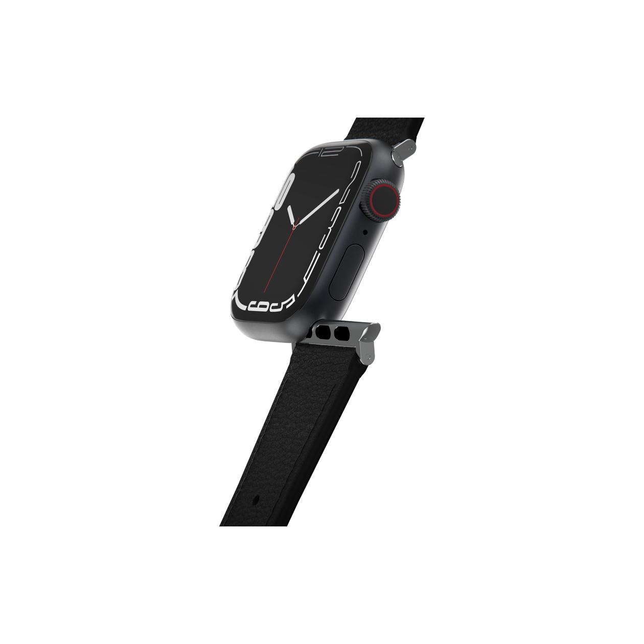 OtterBox Symmetry - Band for smart watch - 41/40/38mm, cactus leather - noir ash - for Apple Watch Hermès Series 7, Hermès Series 9, Nike Series 7, Series 10, Series 8, Series 9