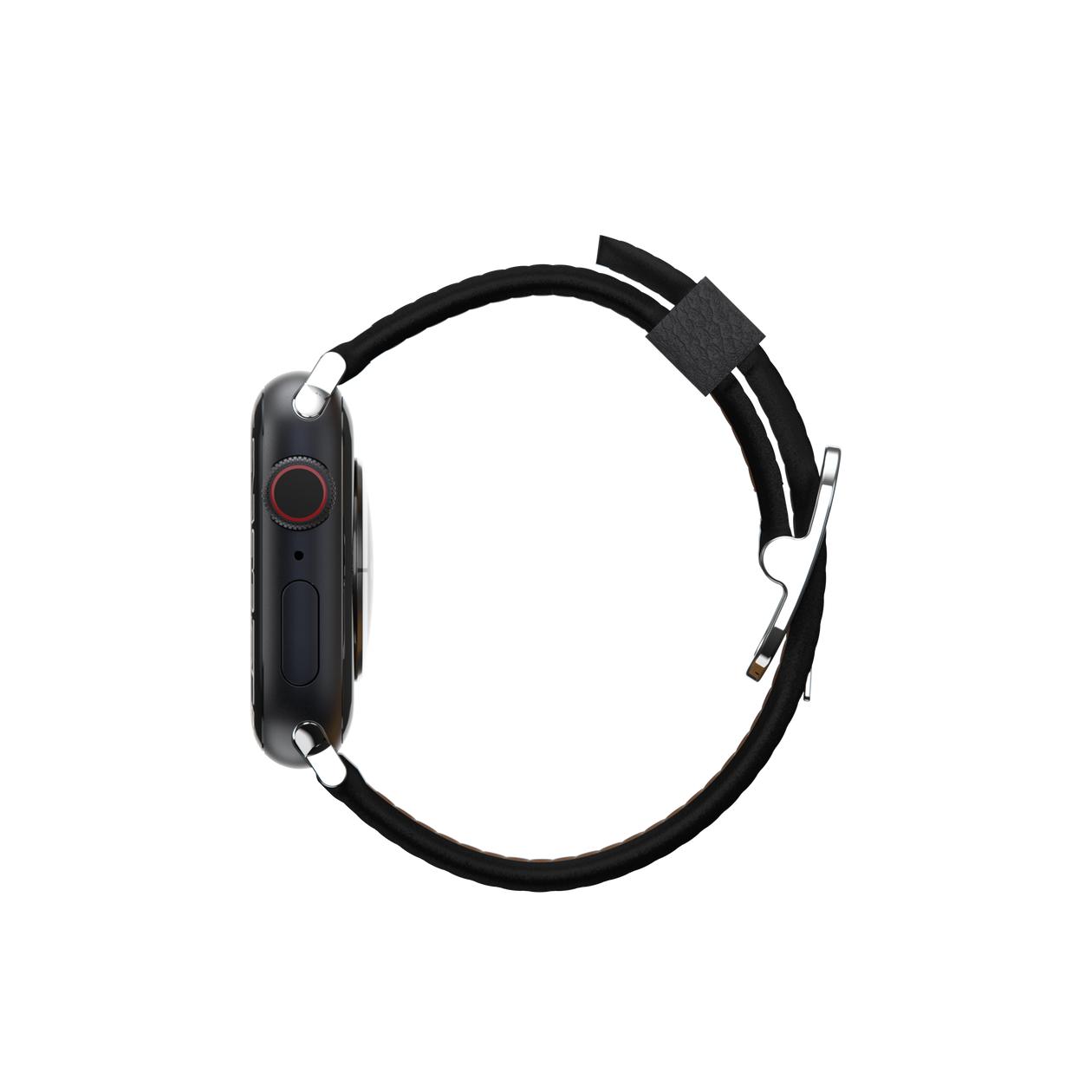 OtterBox Symmetry - Band for smart watch - 41/40/38mm, cactus leather - noir ash - for Apple Watch Hermès Series 7, Hermès Series 9, Nike Series 7, Series 10, Series 8, Series 9