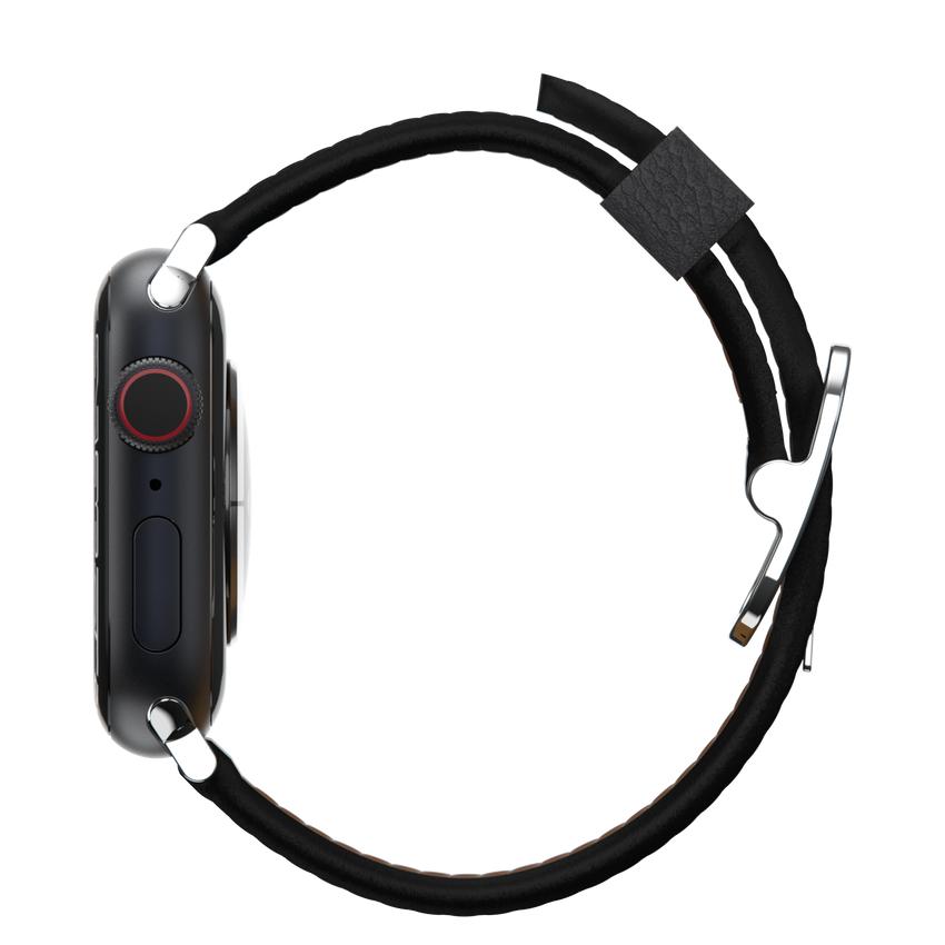 OtterBox Symmetry - Band for smart watch - 41/40/38mm, cactus leather - noir ash - for Apple Watch Hermès Series 7, Hermès Series 9, Nike Series 7, Series 10, Series 8, Series 9