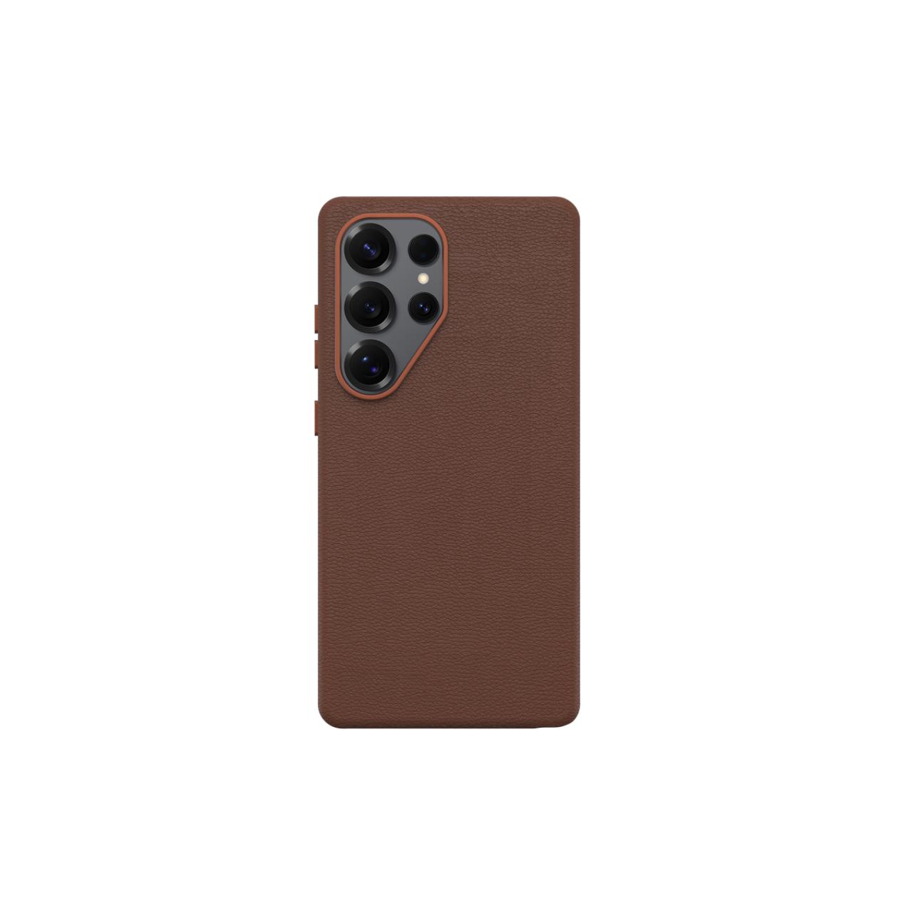 OtterBox Symmetry Series - Back cover for mobile phone - cactus leather - rich adobe (brown) - for Samsung Galaxy S25 Ultra