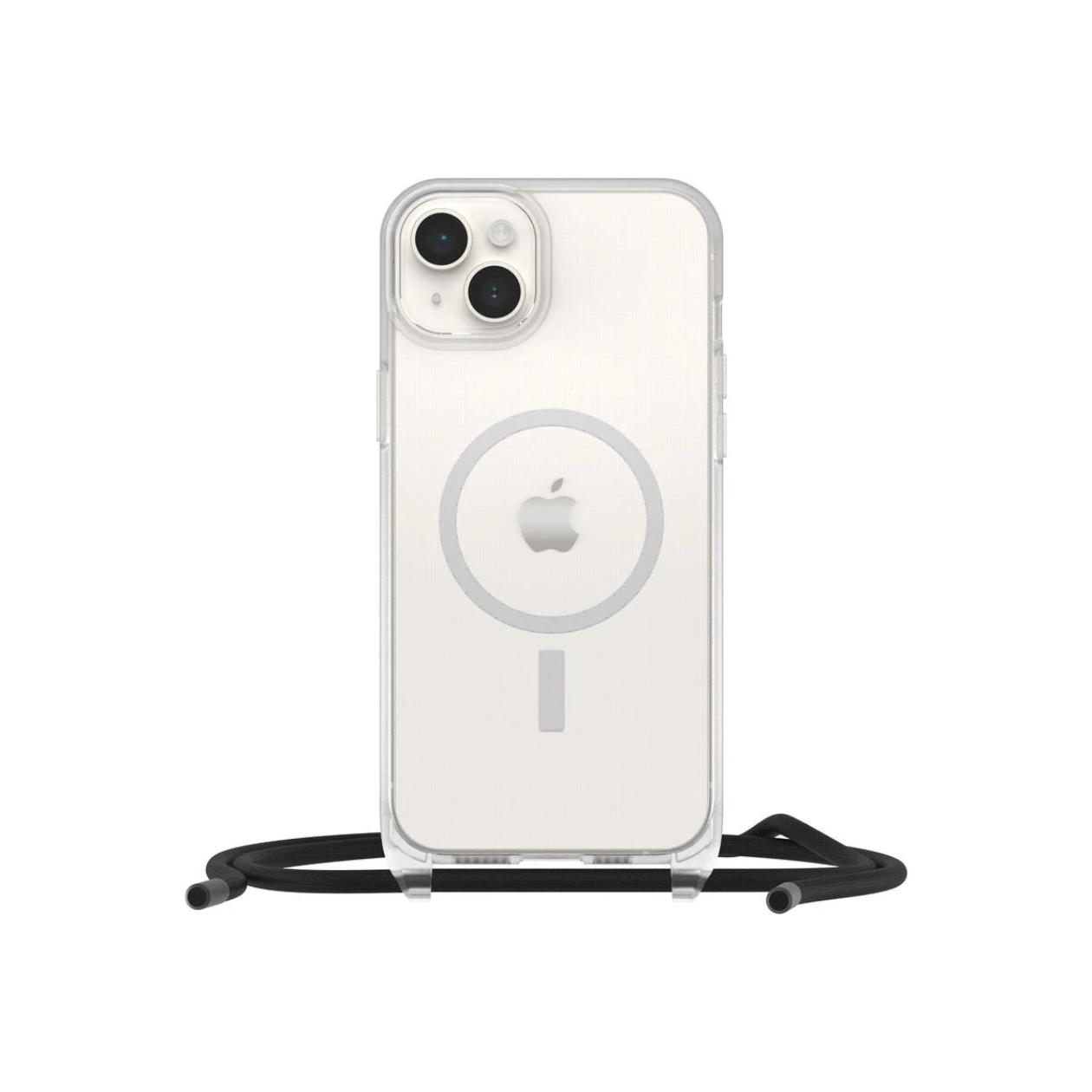 OtterBox React Series - Back cover for mobile phone - necklace, with strap - MagSafe compatibility - 50% recycled plastic - clear - for Apple iPhone 14 Plus