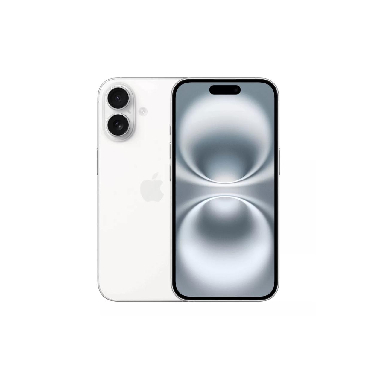Apple iPhone 16 - 5G smartphone - dual-SIM / Internal Memory 128 GB - OLED display - 6.1\" - 2556 x 1179 pixels - 2x rear cameras 48 MP, 12 MP - front camera 12 MP - white