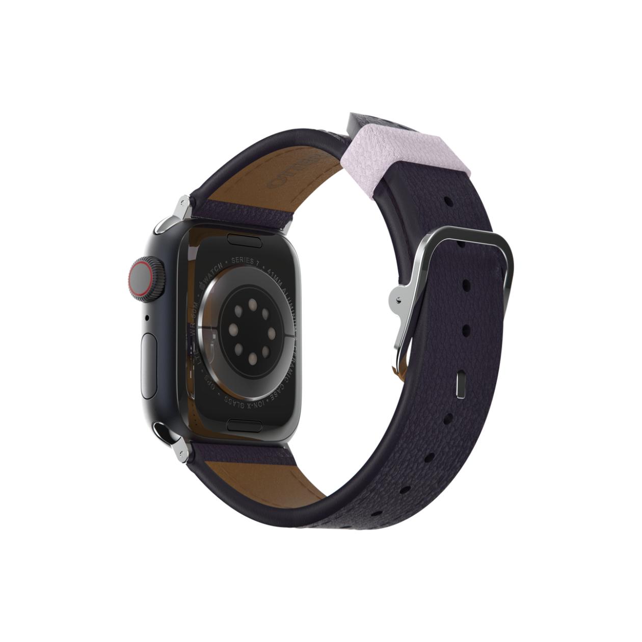 OtterBox Symmetry - Band for smart watch - 41/40/38mm, cactus leather - plum luxe - for Apple Watch Hermès Series 7, Hermès Series 9, Nike Series 7, Series 10, Series 8, Series 9