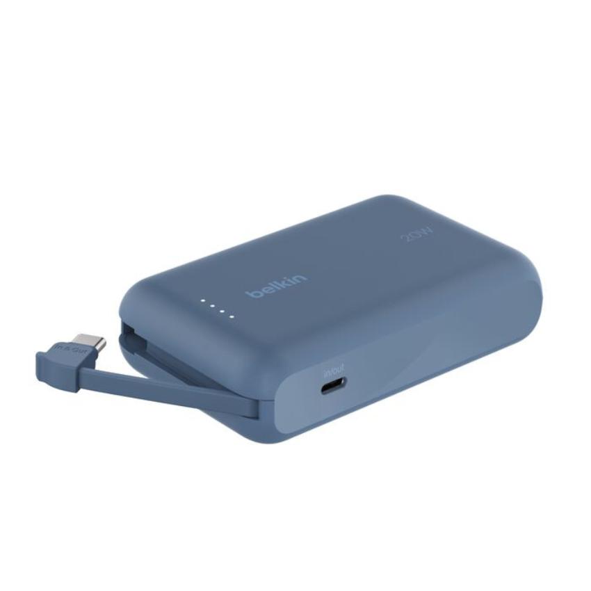 Belkin BoostCharge - Power bank - with integrated cable - 10000 mAh 