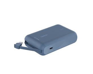 10k PD20w Integrated USB-C Cable Power Bank, Blue