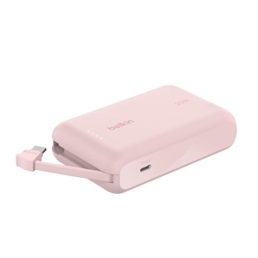 Belkin BoostCharge - Power bank - with integrated cable - 10000 mAh 