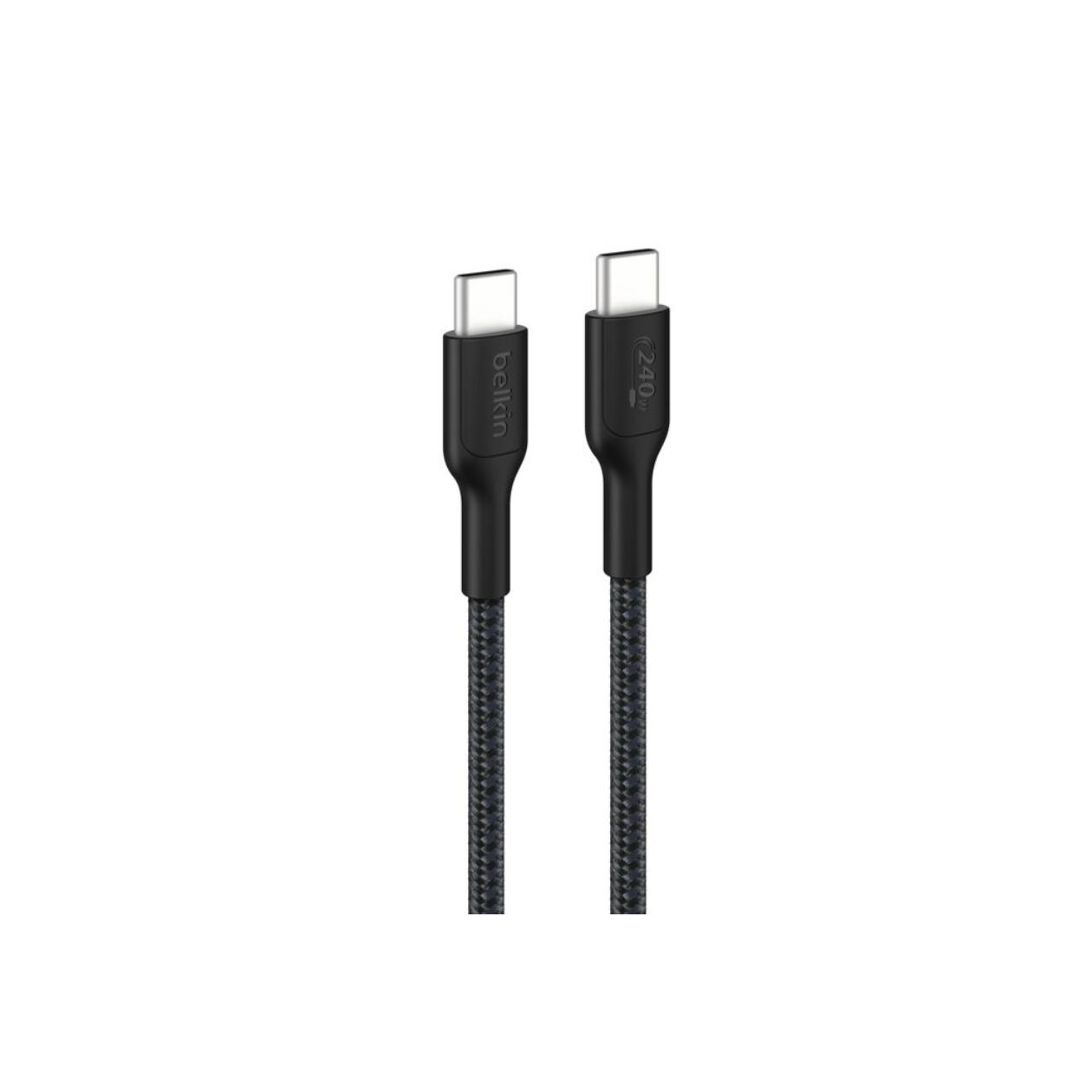 USB-C TO USB-C 240W 2.0, BRAIDED PCR, 1M, BLACK