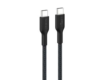 USB-C TO USB-C 240W 2.0, BRAIDED PCR, 1M, BLACK