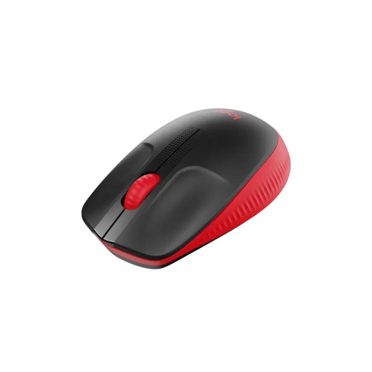Logitech M190 - Mouse - optical - 3 buttons - wireless - USB wireless receiver - red