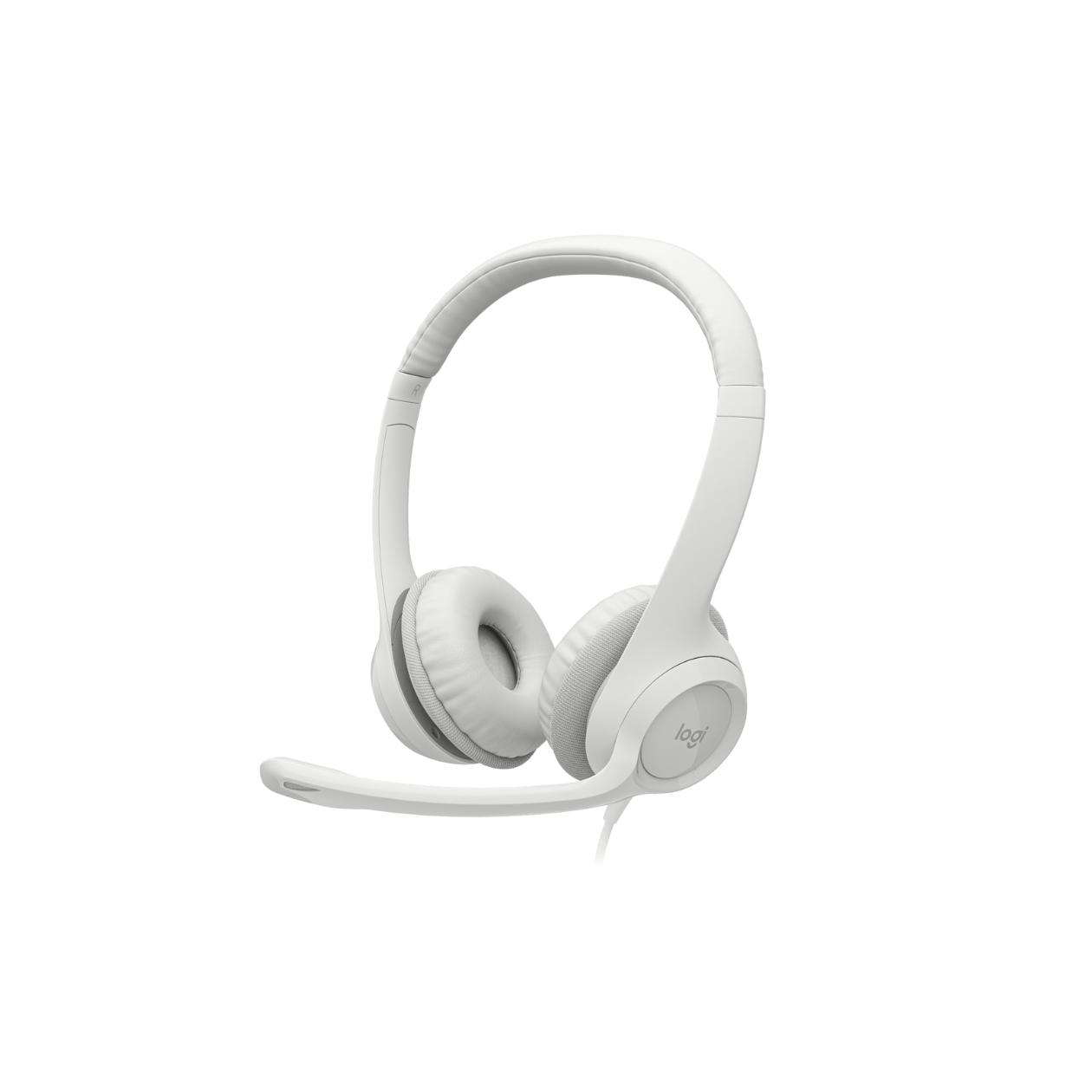 Logitech H390 - Headset - on-ear - wired - USB-A - off-white