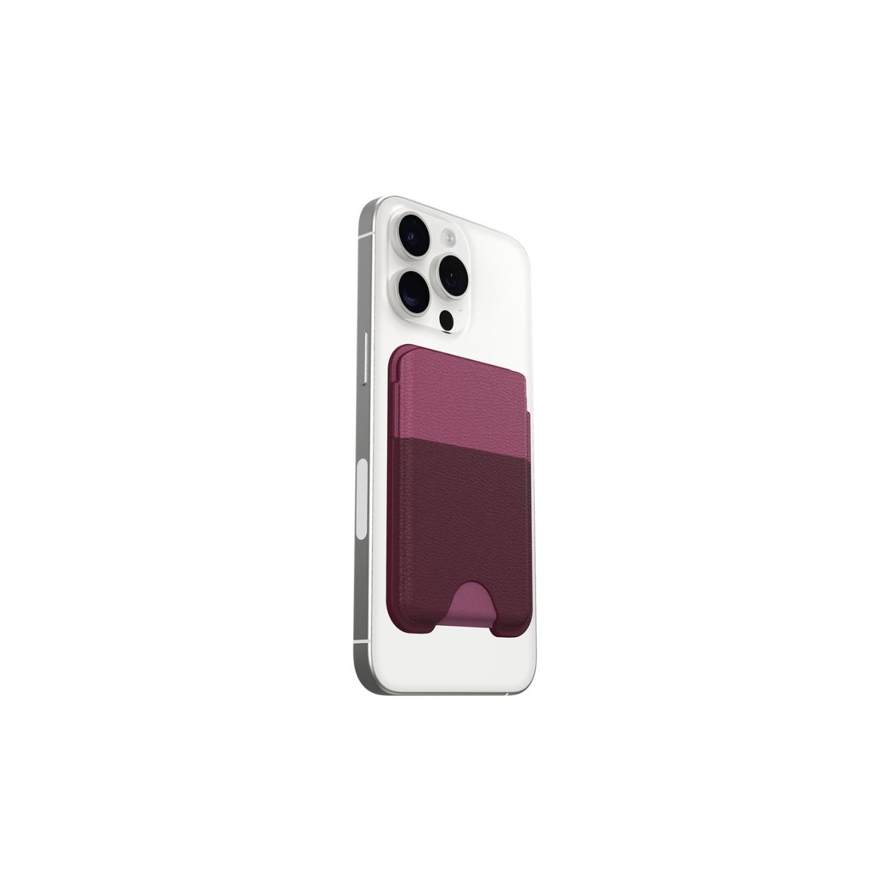 OtterBox Symmetry Series - Wallet for credit card - MagSafe compatibility - cactus leather, polyurethane - foxberry (pink)