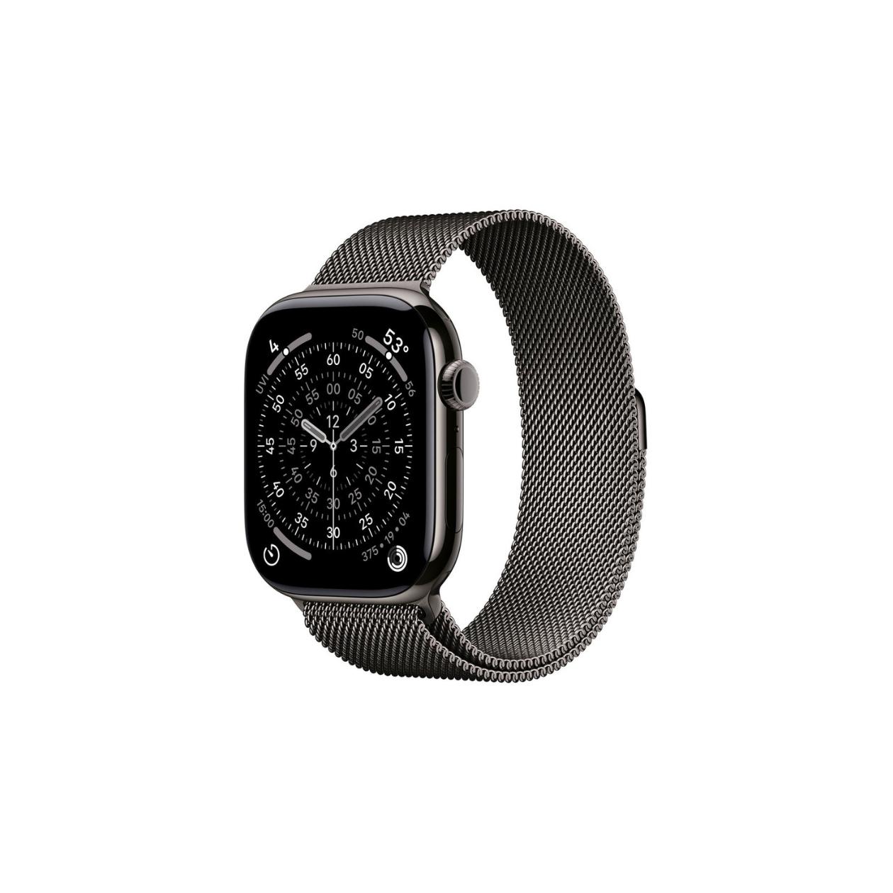 Apple Watch Series 11 GPS + Cellular 46mm Slate Titanium Case with Slate Milanese Loop - S/M