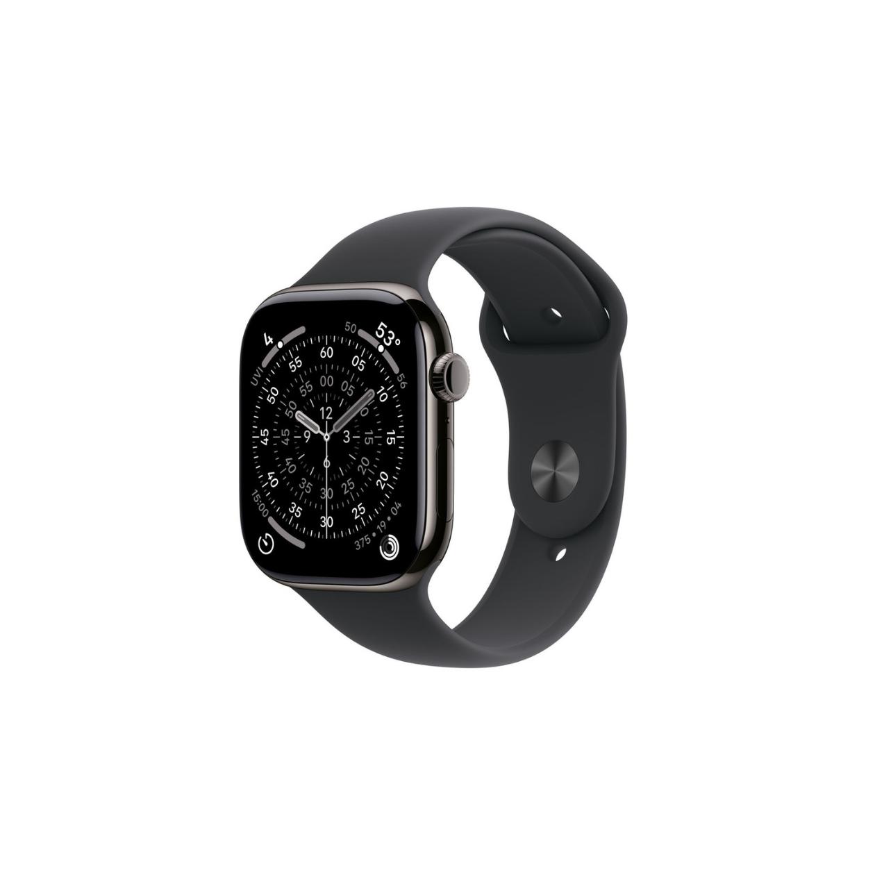 Apple Watch Series 11 GPS + Cellular 46mm Slate Titanium Case with Black Sport Band - M/L