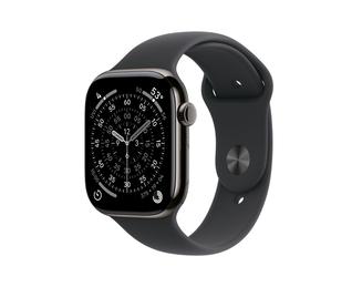 Apple Watch Series 11 GPS + Cellular 46mm Slate Titanium Case with Black Sport Band - M/L