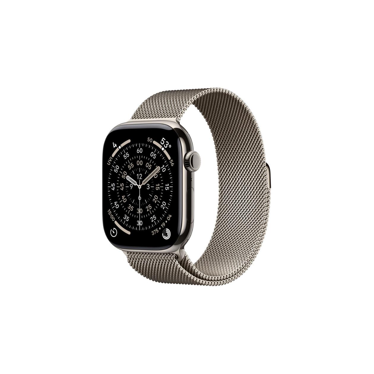 Apple Watch Series 11 GPS + Cellular 46mm Natural Titanium Case with Natural Milanese Loop - S/M