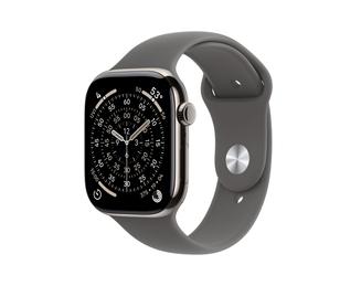 Apple Watch Series 11 GPS + Cellular 46mm Natural Titanium Case with Stone Grey Sport Band - M/L