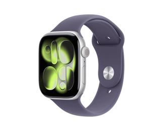 Apple Watch Series 11 GPS 46mm Silver Aluminium Case with Purple Fog Sport Band - M/L