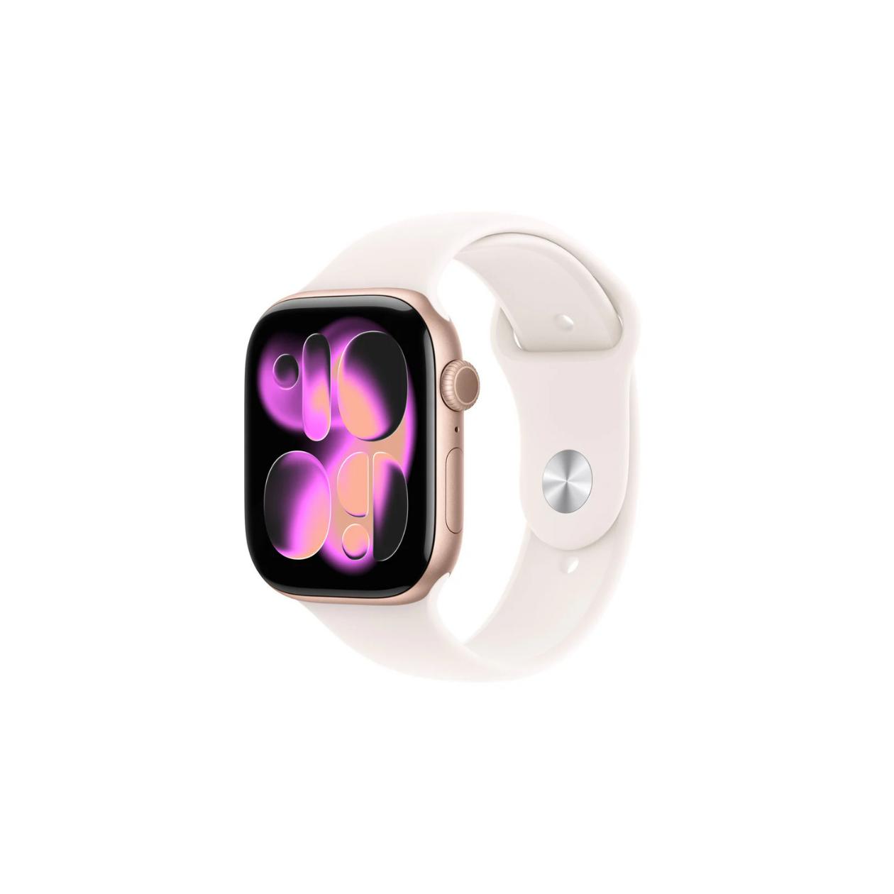 Apple Watch Series 11 GPS 46mm Rose Gold Aluminium Case with Light Blush Sport Band - M/L