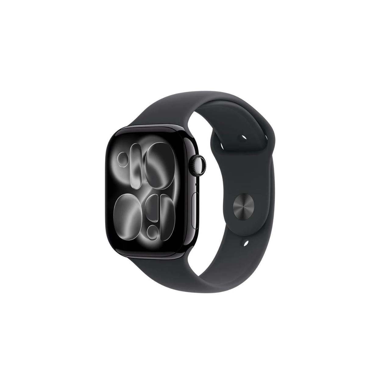 Apple Watch Series 11 GPS 46mm Jet Black Aluminium Case with Black Sport Band - M/L