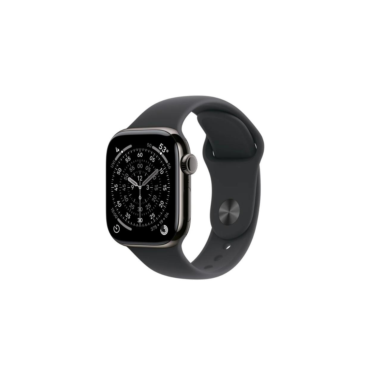 Apple Watch Series 11 GPS + Cellular 42mm Slate Titanium Case with Black Sport Band - M/L