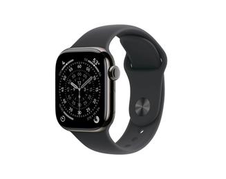 Apple Watch Series 11 GPS + Cellular 42mm Slate Titanium Case with Black Sport Band - M/L