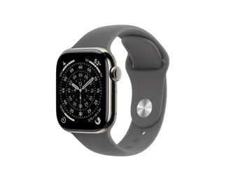 Apple Watch Series 11 GPS + Cellular 42mm Natural Titanium Case with Stone Grey Sport Band - S/M