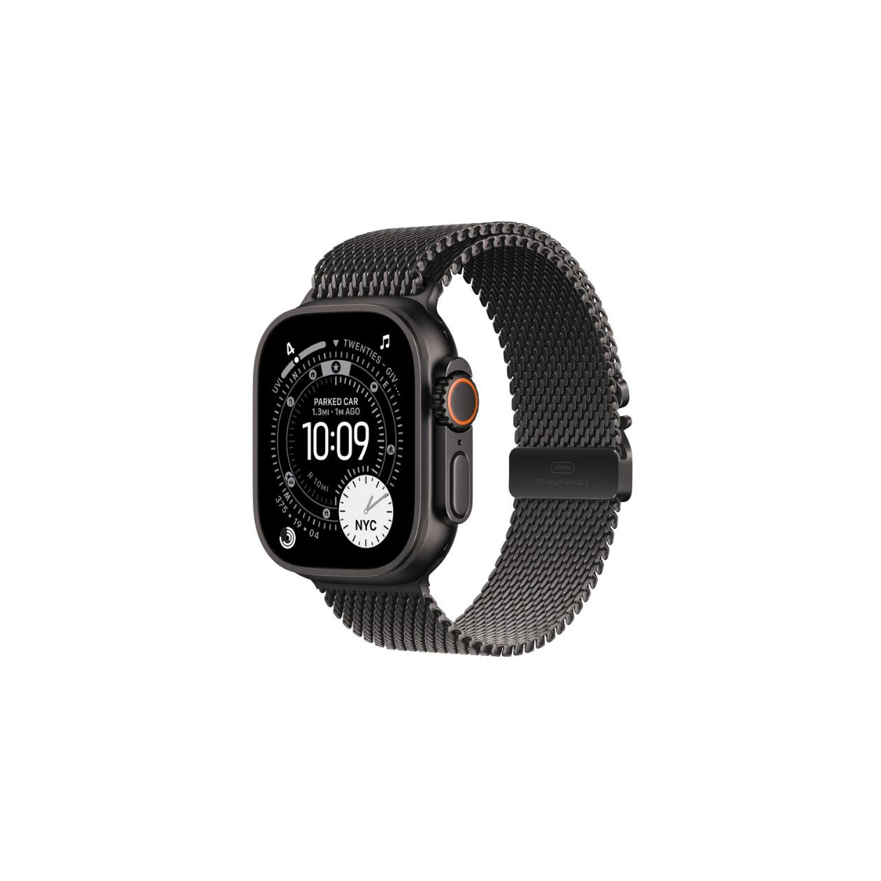 Apple Watch Ultra 3 GPS + Cellular 49mm Black Titanium Case with Black Titanium Milanese Loop - Small