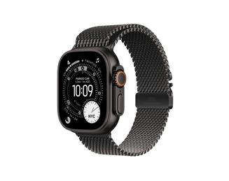 Apple Watch Ultra 3 GPS + Cellular 49mm Black Titanium Case with Black Titanium Milanese Loop - Small