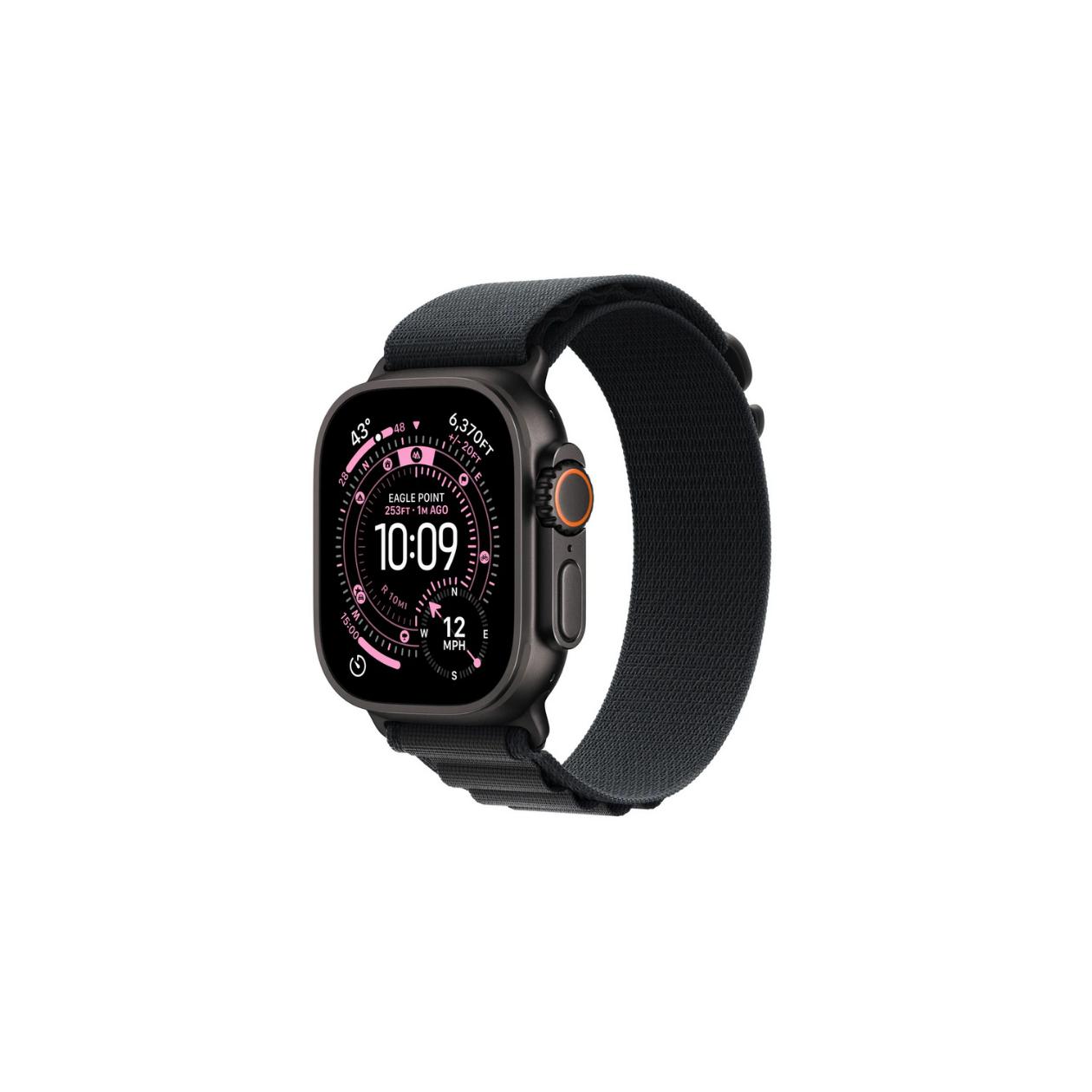 Apple Watch Ultra 3 GPS + Cellular 49mm Black Titanium Case with Black Alpine Loop - Large