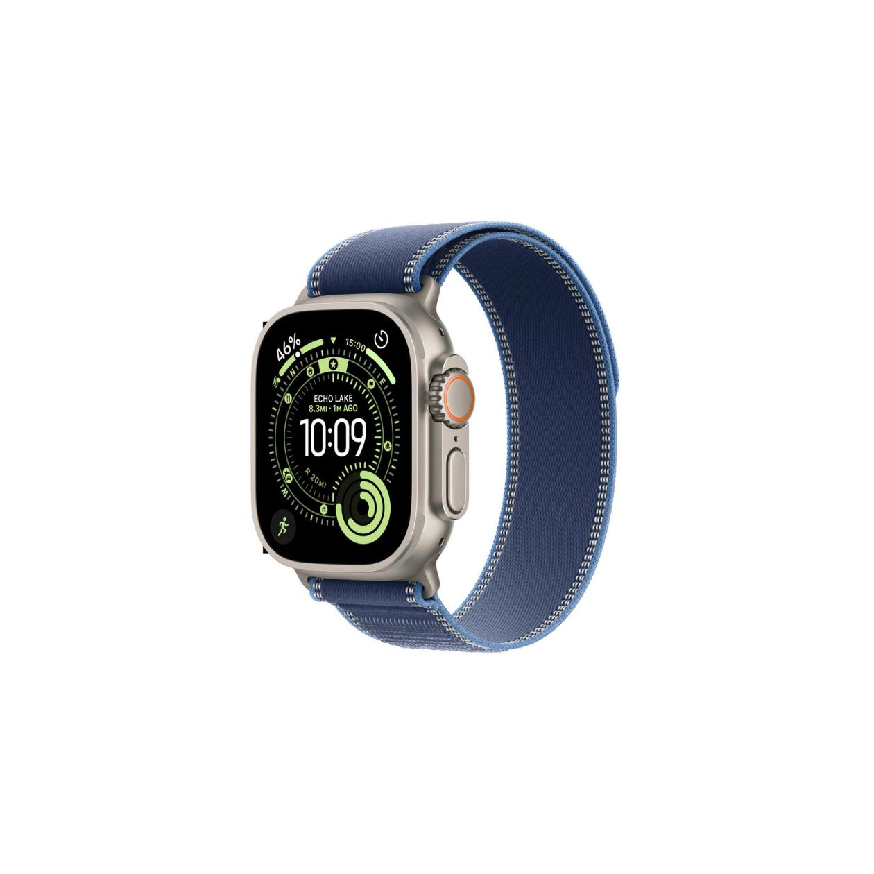 Apple Watch Ultra 3 GPS + Cellular 49mm Natural Titanium Case with Blue/Bright Blue Trail Loop - S/M